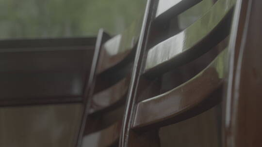 杭州西溪湿地水上游船座椅质感光影延时风光