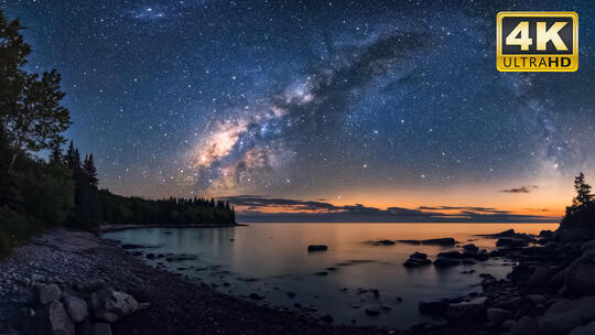青海湖夜晚夜景天空星空景色大自然唯美风景