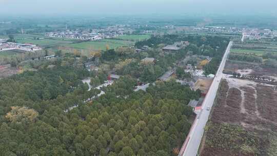 山西运城芮城永乐宫航拍古建筑风景