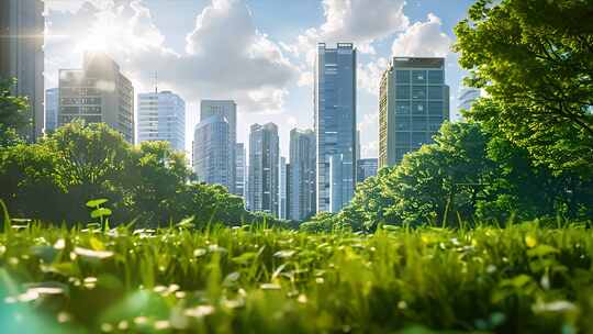 绿色低碳环保城市 双碳减碳 美好零碳家园