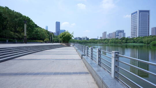 武汉汉口后襄河公园风景视频素材模板下载