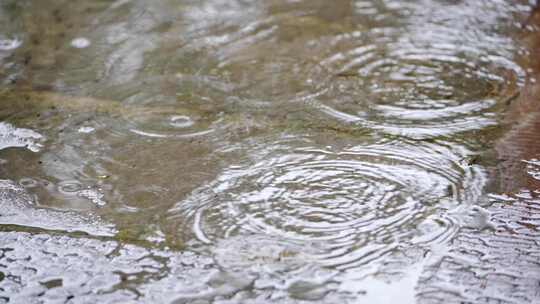 下雨天的地面