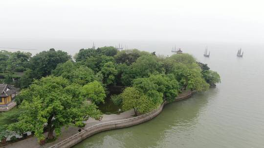 航拍无锡太湖风景