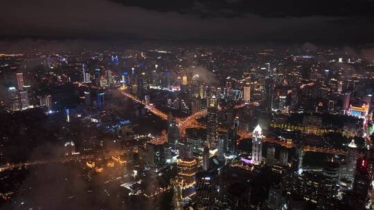 上海浦西夜景延安高架
