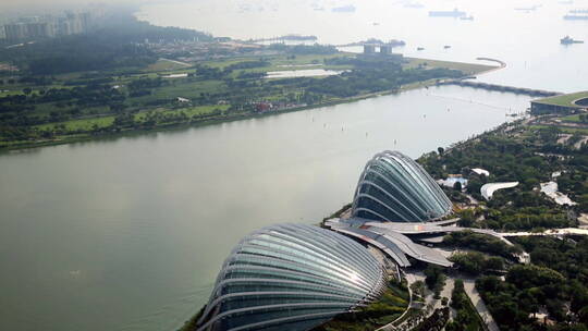 空中俯瞰新加坡内河入海口(1)