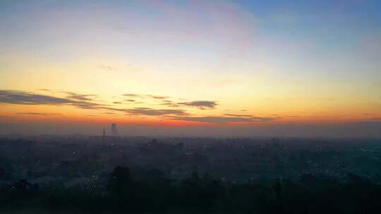 城镇天空夕阳景观