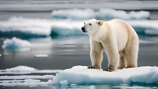 北极熊 冰川