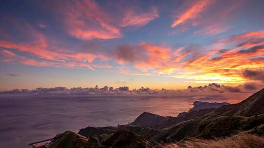 唯美晚霞日落最美夕阳红黄昏火烧云