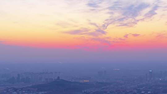 夕阳下的枣庄新城