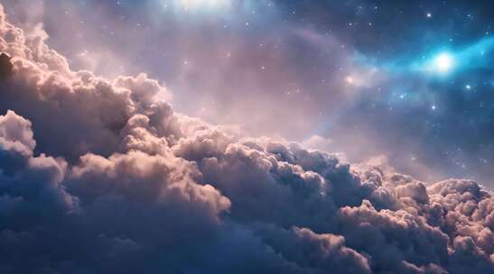 夜晚的星空云团云海