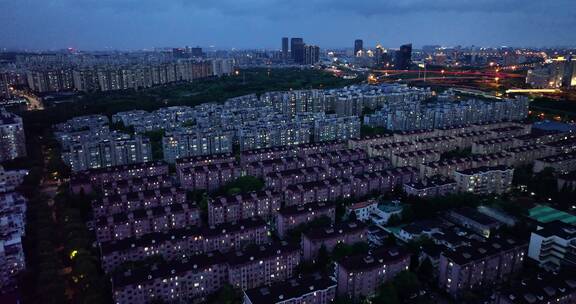 上海城市夜景航拍