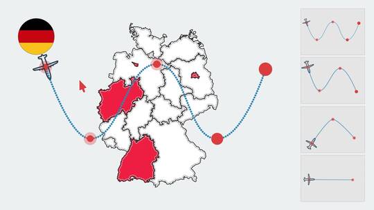 平面动画德国地图工具包AE 模板