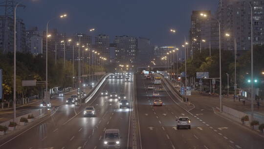 城市夜景车流 车流高峰期视频素材模板下载