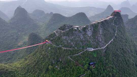 广西桂林阳朔如意峰景区航拍