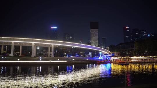 杭州滨江钱江世纪公园亚运会场地夜景