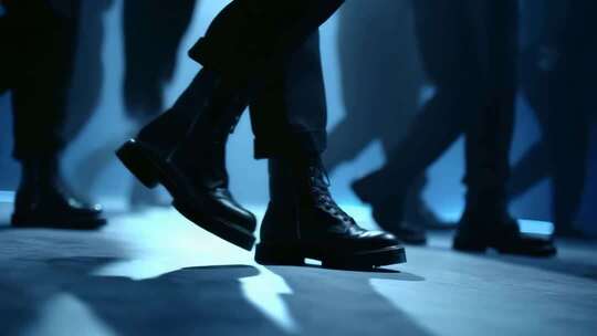 人群行走脚步特写素材