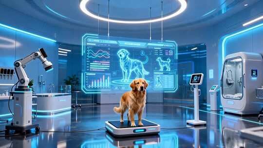 科技感宠物医疗实验室场景