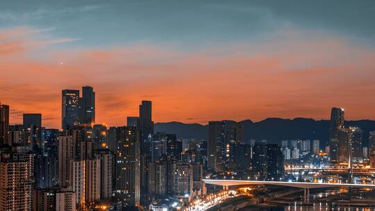8K大气重庆城市日落日出夜景视频素材模板下载
