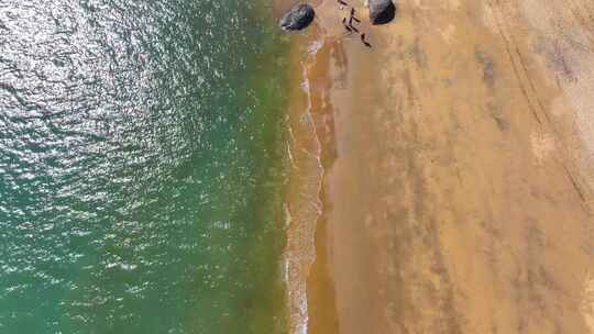 东海大海海边海水海浪沙滩海滩航拍风景唯美