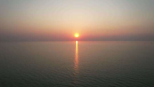 湛江北部湾角头沙日落夕阳海景