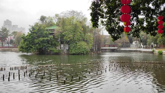 烟雨江南荔湾湖泮视频素材模板下载