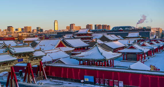 悟2x7航拍沈阳故宫雪景