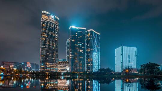 成都银泰in99夜景_交子公园_夜景延时