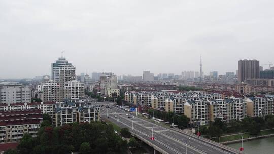 4k 航拍泰州城市景观全景