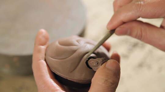 手工艺品民间艺人陶瓷产品视频素材模板下载