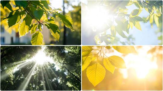 阳光下的树叶 透光树叶