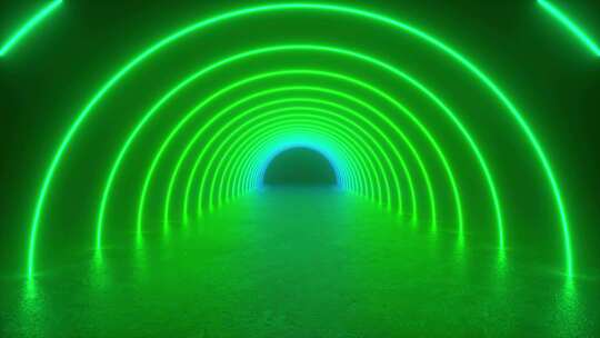 黑暗房间的霓虹灯隧道视频素材模板下载