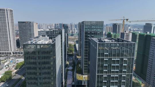 杭州滨江高楼大厦航拍视频素材模板下载