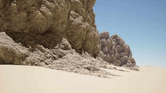 沙漠中部的大型岩石群