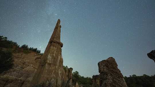 云南楚雄牟定乡村星空日转夜延时