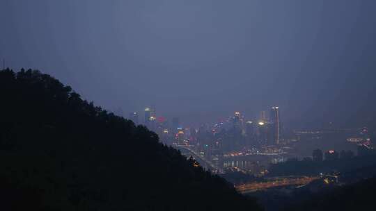 航拍重庆夜景大景