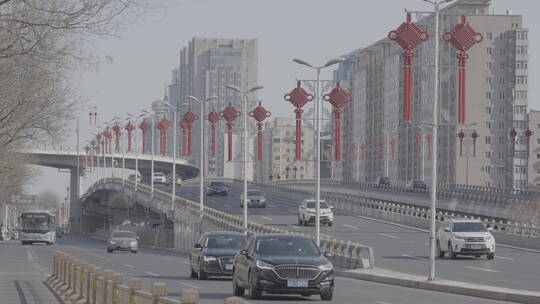 过年热闹街道 街道新春氛围