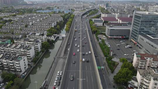 上海闵浦大桥4K航拍原素材