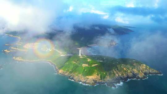 海南文昌海南岛云海佛光航拍岛屿海洋风景