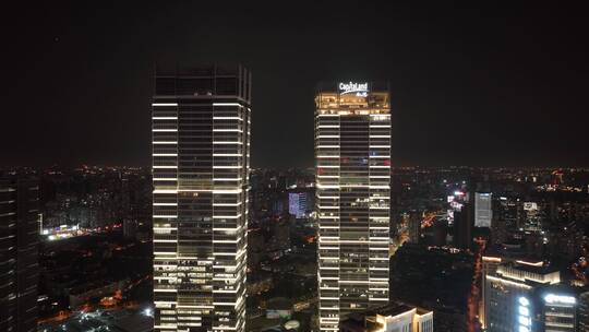 来福士广场夜景推进镜头