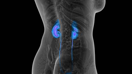 人体肾脏解剖扫描