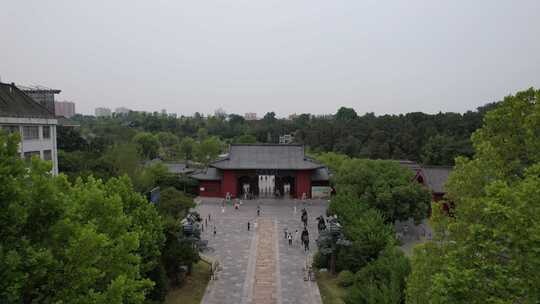 河南南阳卧龙岗武侯祠风景区航拍