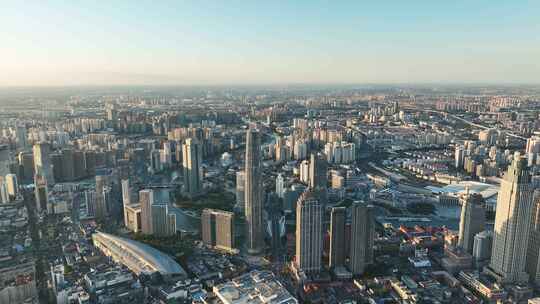 航拍天津城市建筑视频素材模板下载