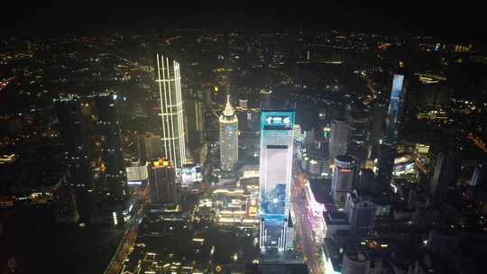 江苏无锡城市夜景灯光航拍