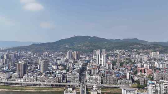 航拍四川达州建设达州大景