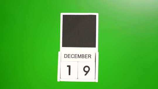 12.绿色背景上日期为12月19日的日历