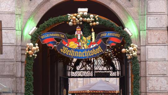 德国圣诞村的欢迎标志