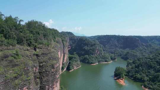 航拍福建泰宁大金湖景区大金湖大赤壁