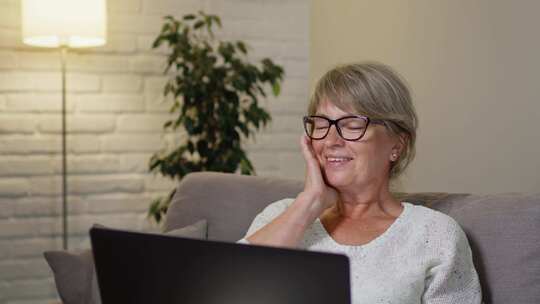 女人，笔记本电脑，家，沙发