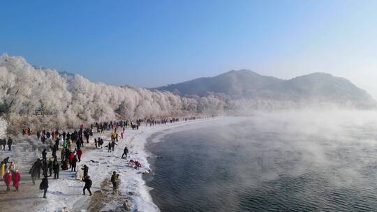 吉林市松花江沿岸的雾凇