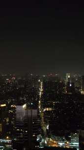 竖版航拍四川成都大景夜景灯光